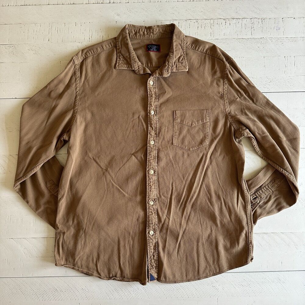 Untuckit Rohan Corduroy Button Up Oxford Shirt X-Large Casual Brown